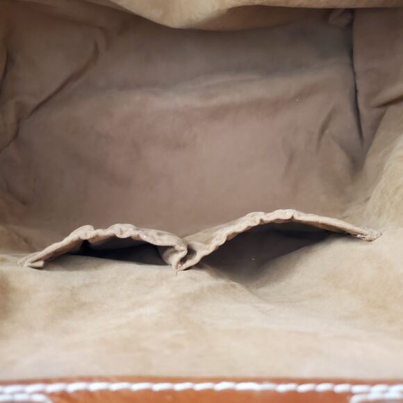 Patricia Nash Benvenuto Heritage Tote Tan Leather Shoulder Bag Turn Lock Closure - Picture 15 of 16